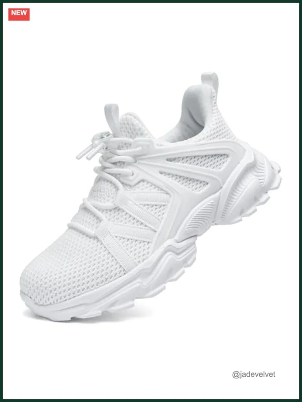 Kids Lightweight Breathable Hook & Loop Sneakers Athletic Running Shoes